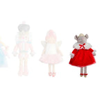 Set of four plush toys on a white background