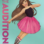 Book cover of 'The Audition' by Maddie Ziegler with a girl in a black top and pink skirt on a light blue background.