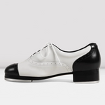 Black and white shoe on a white background