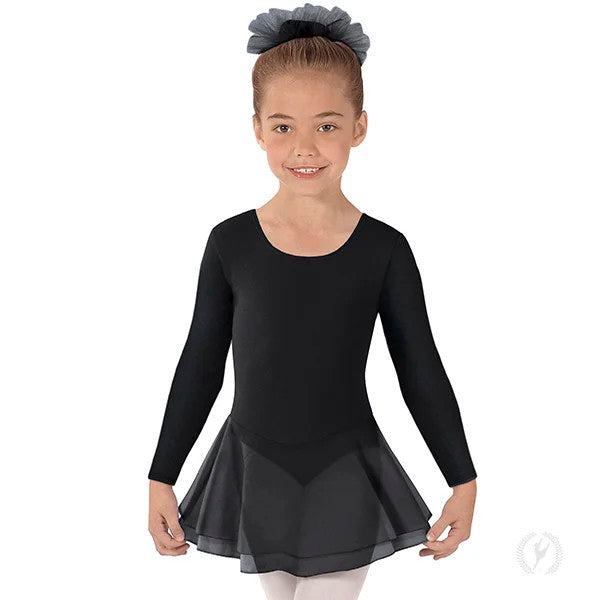COTTON LYCRA LONG SLEEVE DANCE DRESS-CHILD