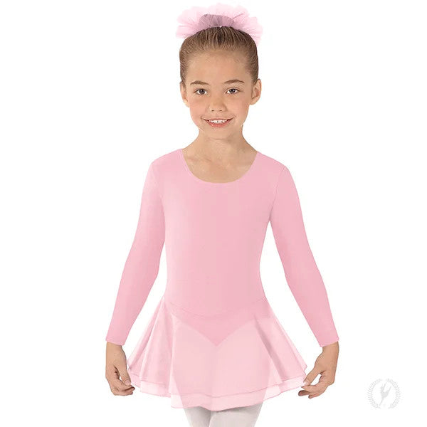 COTTON LYCRA LONG SLEEVE DANCE DRESS-CHILD
