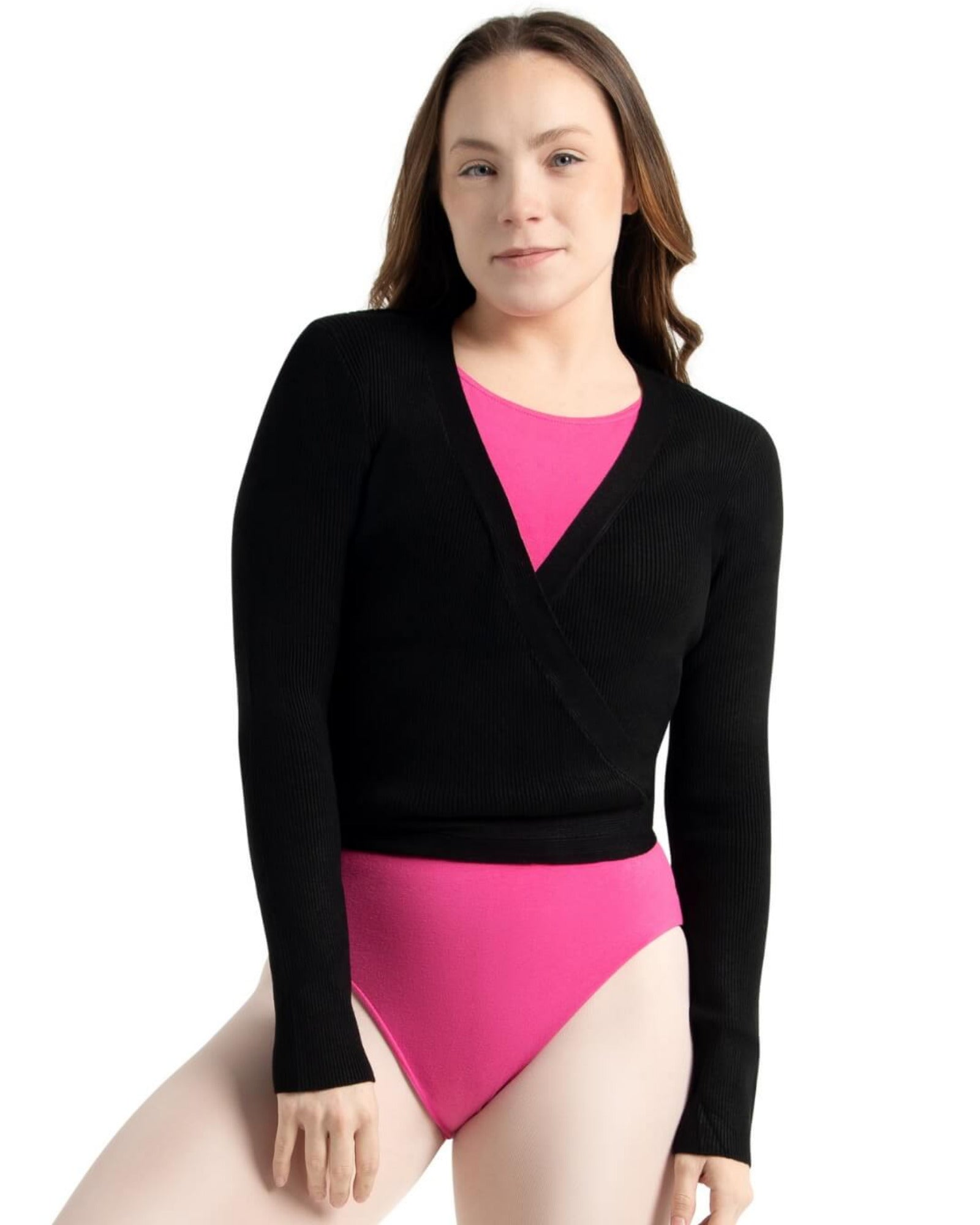 RIBBED KNIT WRAP SWEATER-ADULT