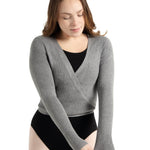 RIBBED KNIT WRAP SWEATER-ADULT