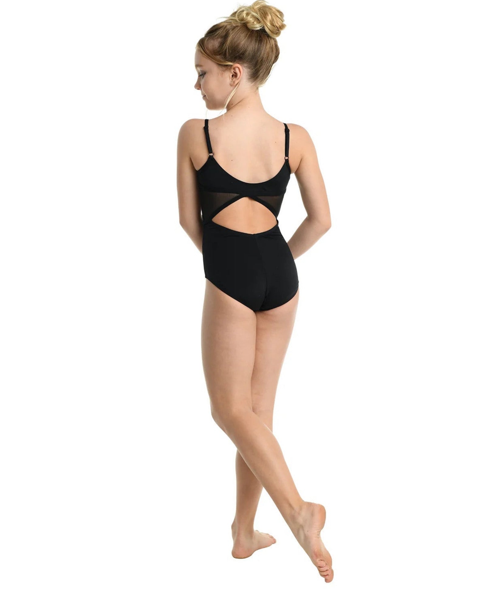 CAMISOLE LEOTARD WITH MESH INSERTS-CHILD