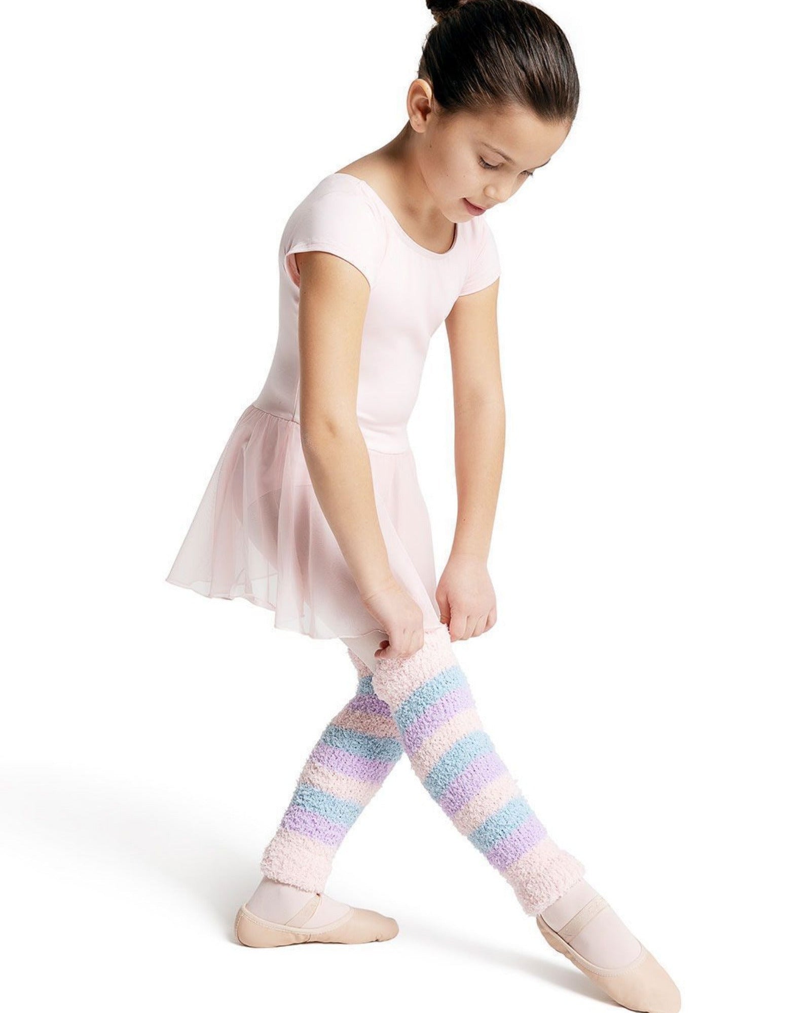 HARMONIE 12″ STRIPED PAMPER LEGWARMERS- CHILD - LPNK