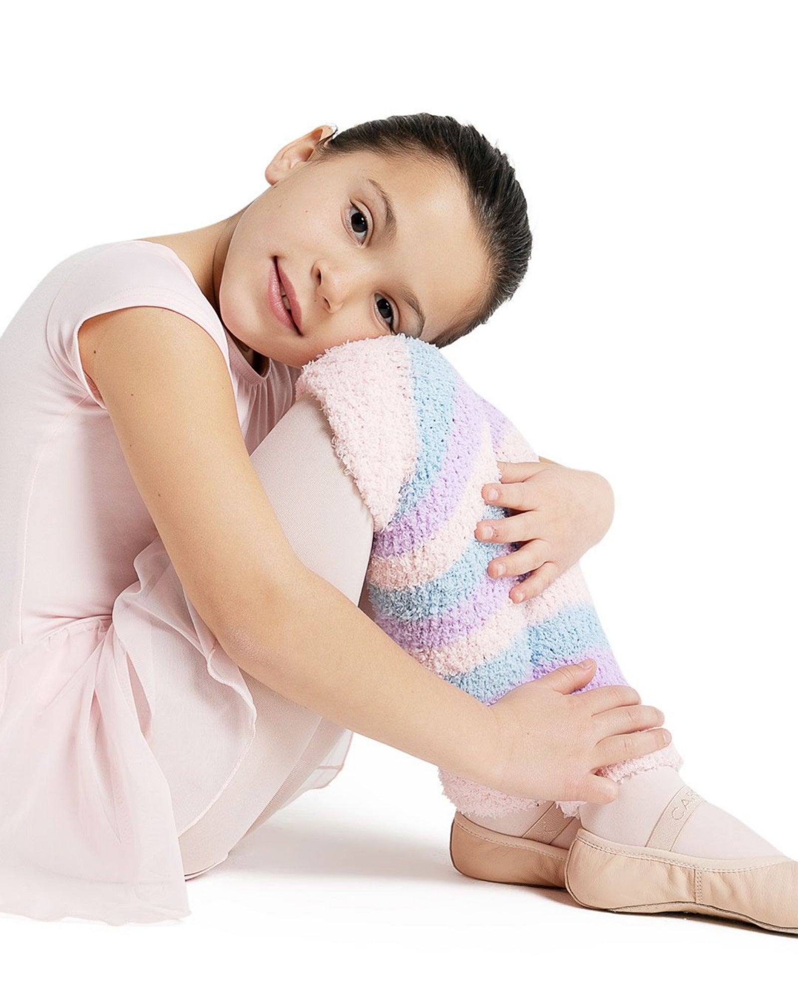 HARMONIE 12″ STRIPED PAMPER LEGWARMERS- CHILD - LPNK