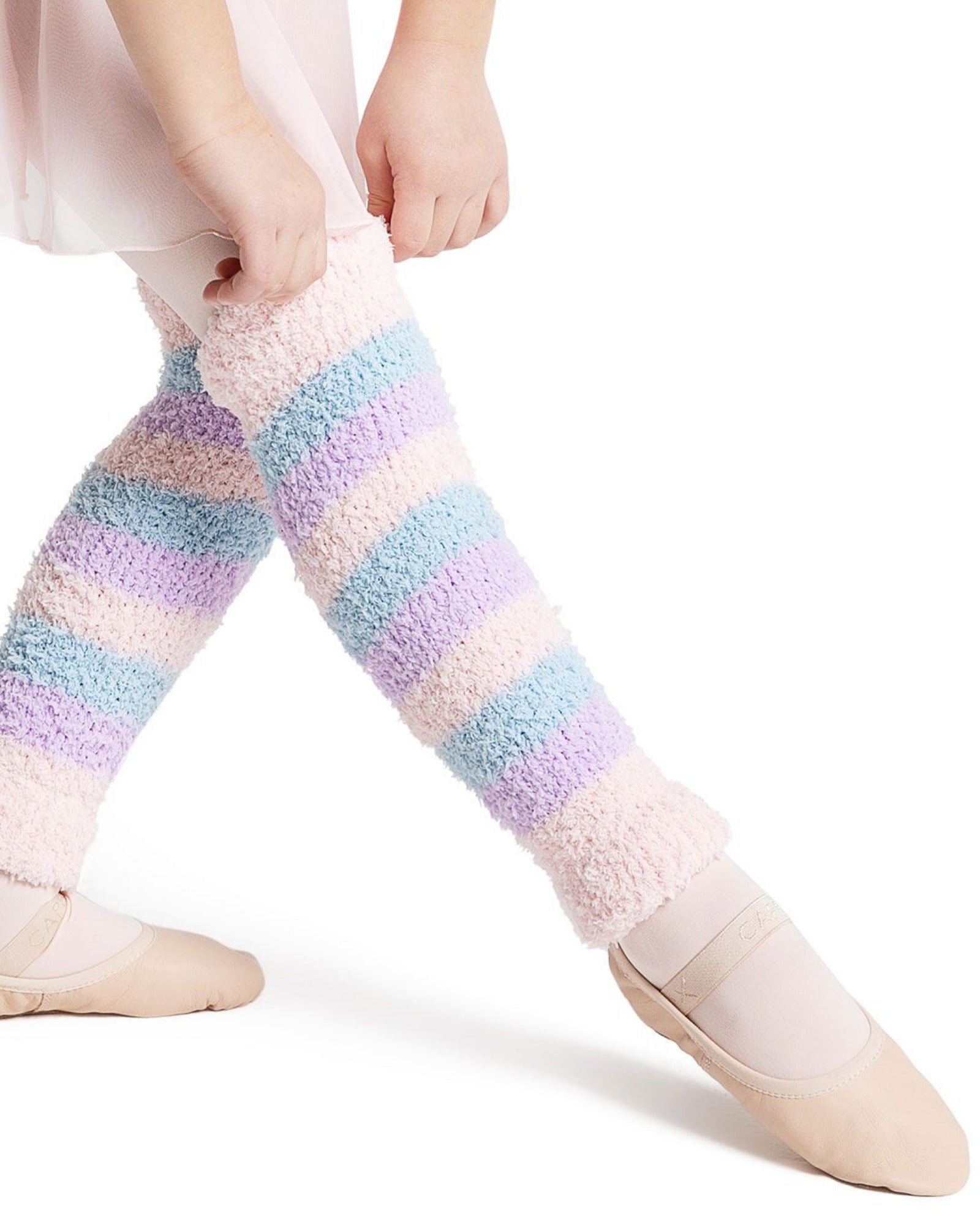 HARMONIE 12″ STRIPED PAMPER LEGWARMERS- CHILD - LPNK