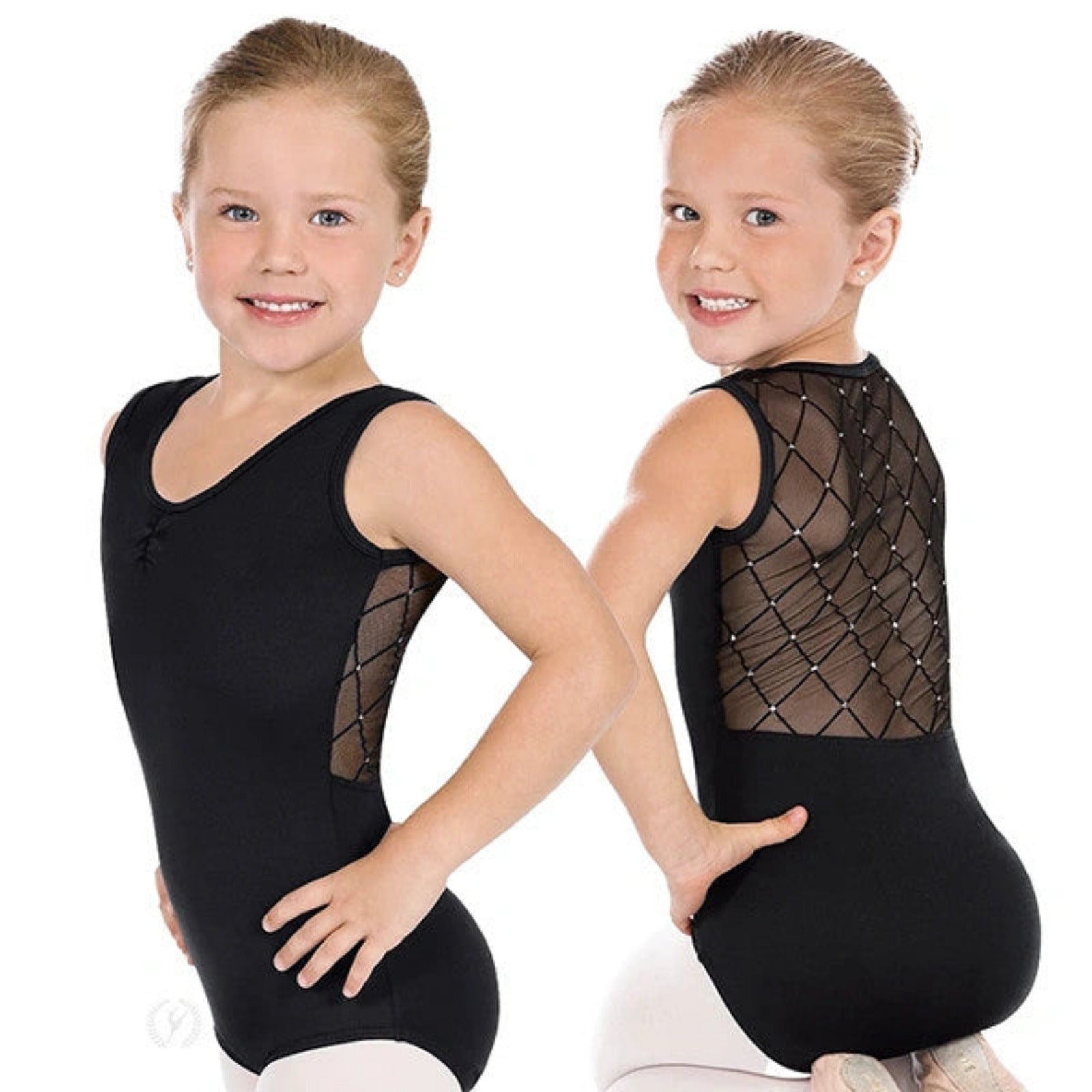 DIAMOND MESH BACK TANK LEOTARD-CHILD