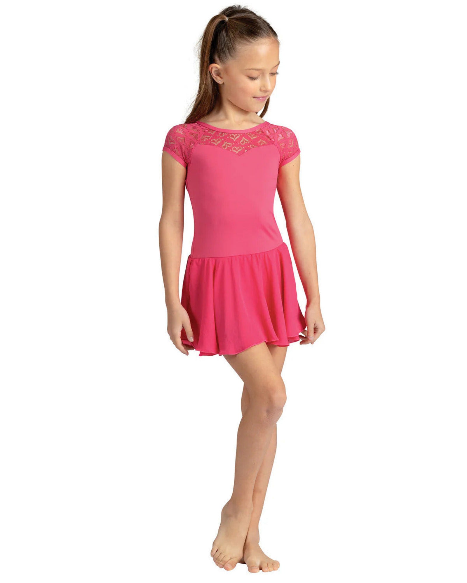 NICOLE HEART LACE CAP SLEEVE DRESS-CHILD