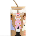 NUTCRACKER GLASS CUP WITH STRAW