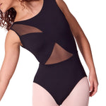 ASYMMETRICAL BOAT NECK LEOTARD-ADULT