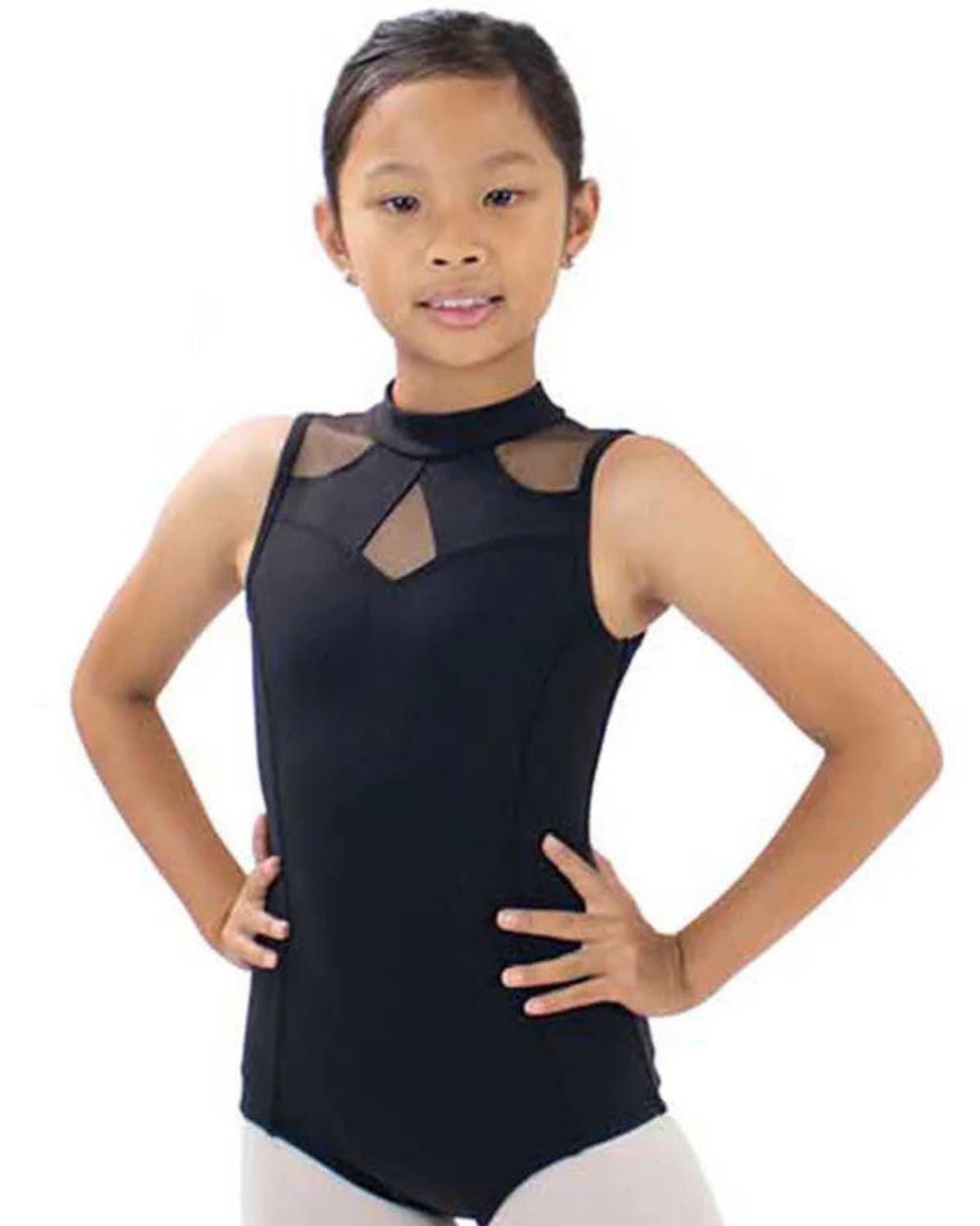DIAMOND SHAPE MOCK NECK LEO-CHIILD