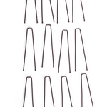 Set of black hairpins on a white background