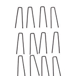Set of black hair clips on a white background