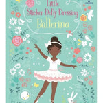 Book cover of 'Little Sticker Dolly Dressing Ballerina' with a ballerina illustration on a floral background.