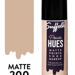 Suffolk Pointe Hues matte shoe makeup can with beige color swatch on a white background