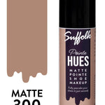 Suffolk Pointe Hues matte shoe makeup can with color swatch on a white background