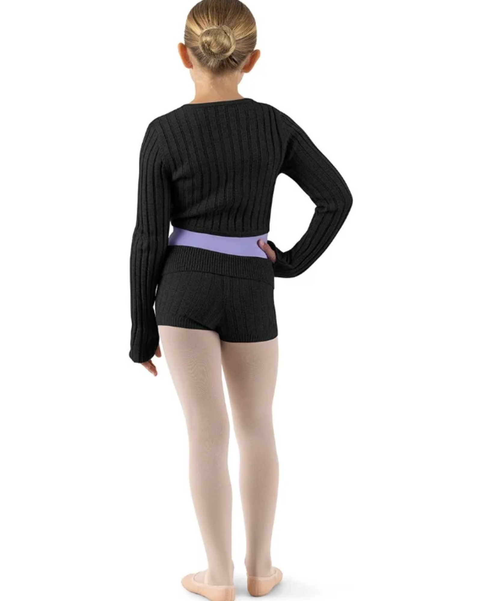 SALE SAHARA KNIT ROLL WAIST SHORT - BLK - CS