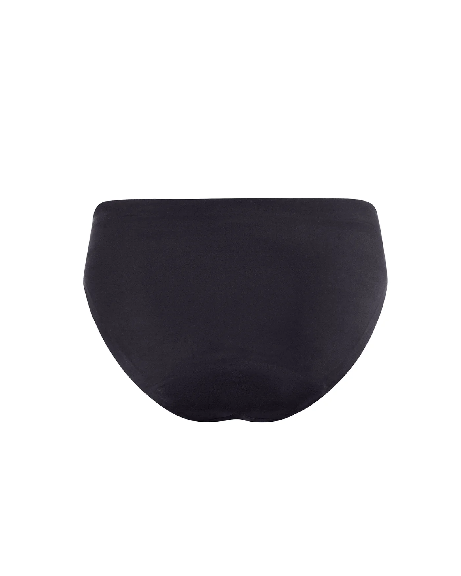 Black bikini bottom shown from the back on a plain white background.