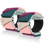 Colorful geometric bracelet on a white background